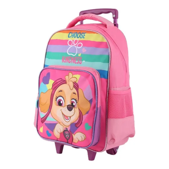 Mochila Con Ruedas Estuche lonchera Niñas Paw Patrol Sky Color Rosa