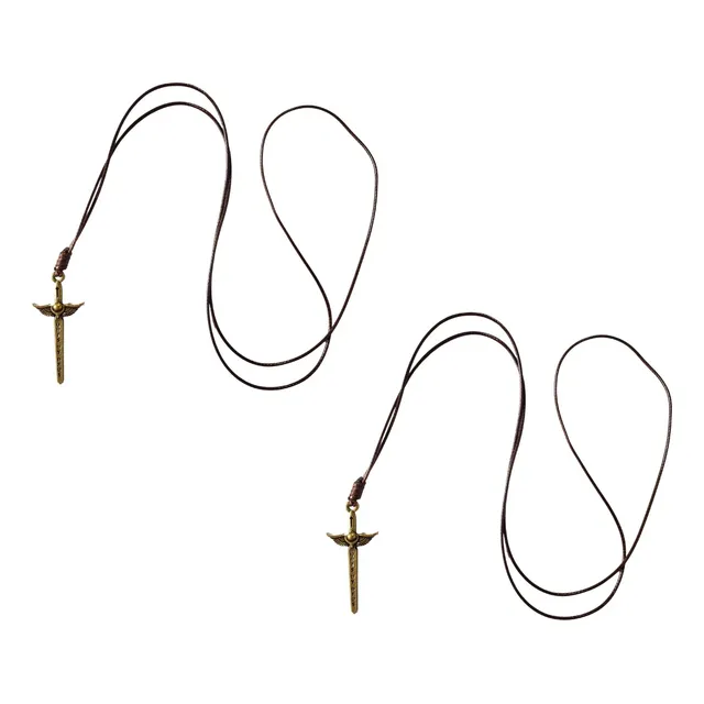 2 Colar Cordão Crucifixo Espada De São Miguel Arcanjo