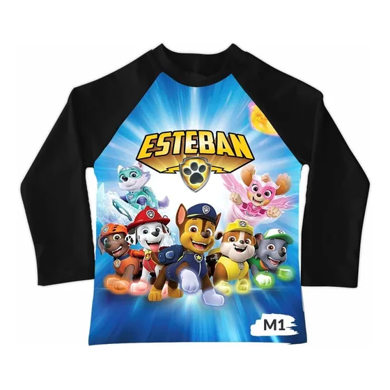 Playera Piscina Playa Baño Niño Paw Patrol Patrulla Canina 