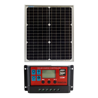 Kit Panel Solar Solarline 20wp + Controlador De Carga 10a Kit Panel Solar Solarline 20wp + Controlador De Carga 10a