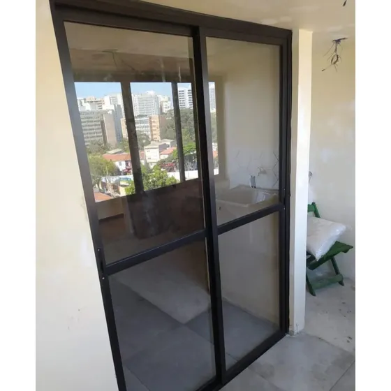 Porta 02 Folhas De Correr 2,0 X 2,10 Linha Suprema Preta