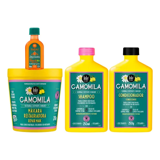 Lola Camomila Shampoo + Condicionador + Mascara + Óleo Açaí
