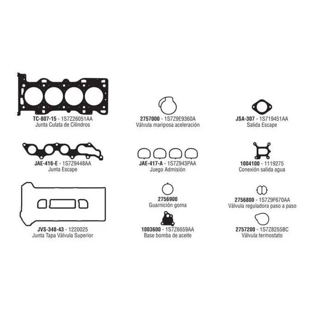 Juego Juntas Descarbonizacion Ford Ecosport Duratec 2.0 16v