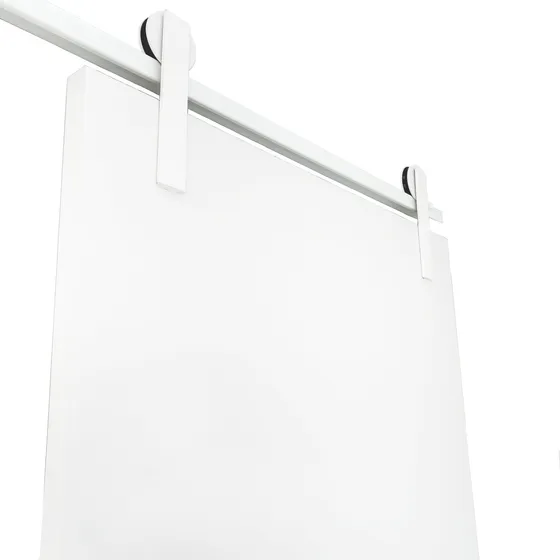 Kit Para Porta de Correr com Roldana Aparente Alumínio Trilho 2m Cor Branco Decorplace