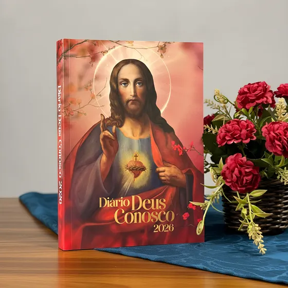 Agenda Diário Bíblico 2026 Sagrado Coração De Jesus Capa Cristal Santuário