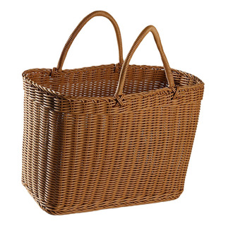 Canasta Tejida A Mano Con Mango, Canasta De 38cmx19cmx25cm Canasta Tejida A Mano Con Mango, Canasta De 38cmx19cmx25cm