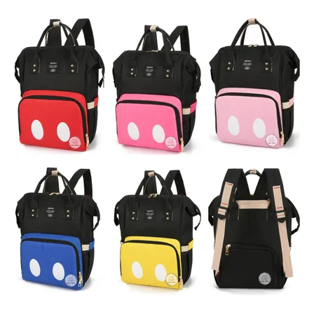 Mochila Maternal Bolso Pañalera Mickey Mouse Varios Colores
