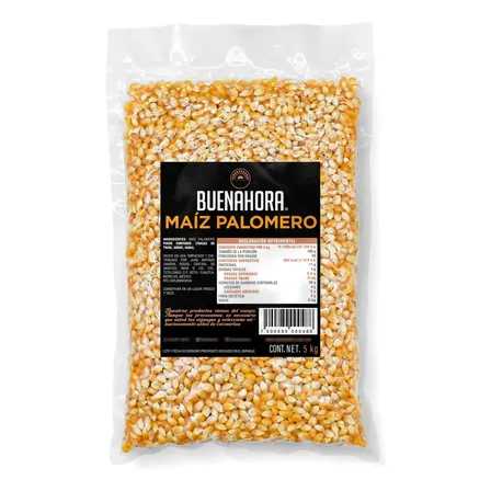 Maíz Palomero Mariposa BUENAHORA 5Kg Grano Premium Alta Calidad Ideal Para Palomitas Caseras, Cine En Casa, Negocio De Snacks Y Recetas Gourmet Con Textura Crujiente – Butterfly Popcorn