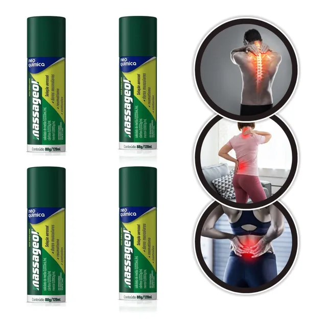 Massageol Gelol Aero 120ml - Kit C/4 Unidades + Frete Grátis