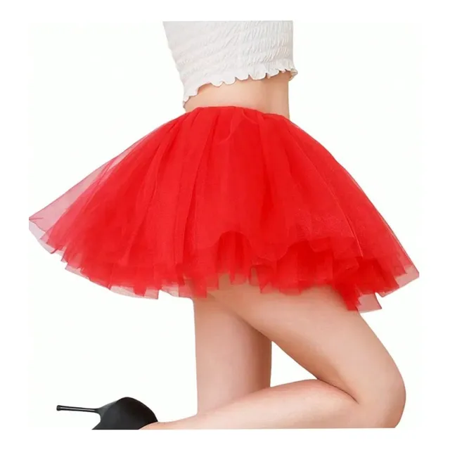 Tutú Falda Rojo Para Dama Con Forro Tallas S/m/l