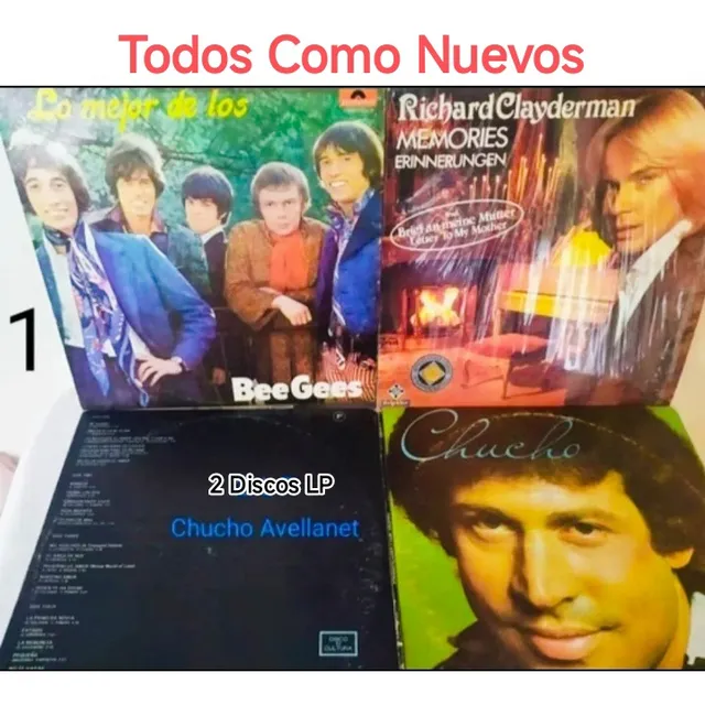 4 Discos Lp Los Bee Gees Chucho Avellanet 1y2 Richard Cleid