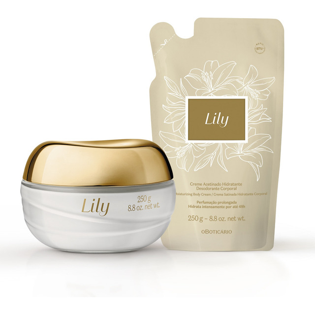 Combo Creme Acetinado Hidratante Desodorante Corporal Lily 2 Combo Creme Acetinado Hidratante Desodorante Corporal Lily 2