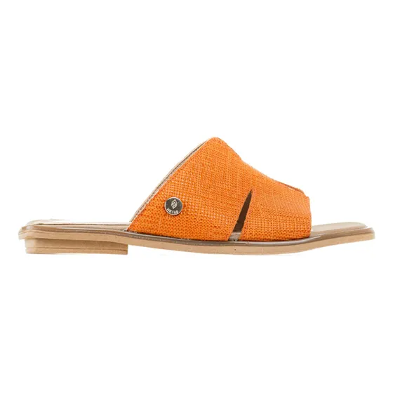 Sandalias Mujer  Tiras Con Cortes Naranja Faruk21 Heyas