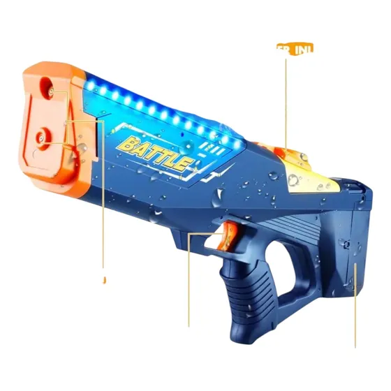 Pistola Eléctrica Doble Salida De Agua Con Luces Led, Sonido