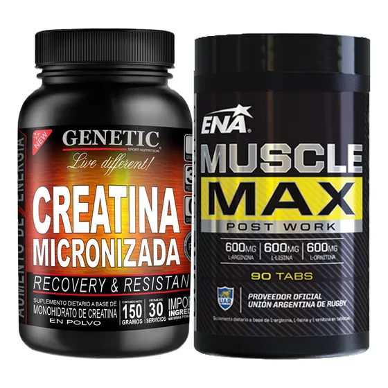 Crecimiento Muscular Muscle Max Creatina Micronizada Genetic