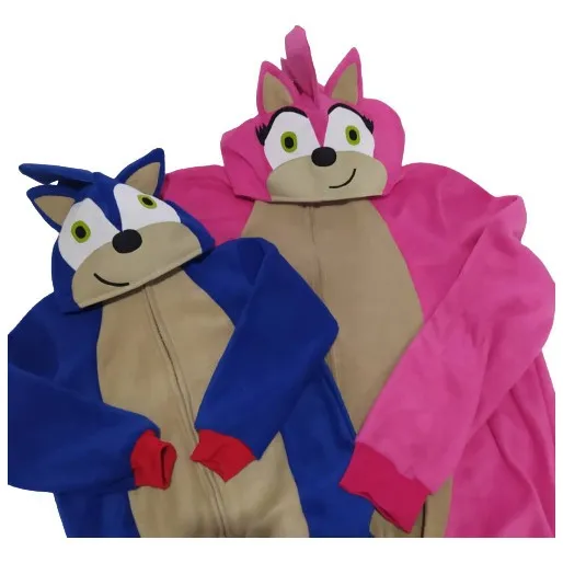 Pijamas Kigurumi Pijam Enteriza Sonic Niños/niñas Tela Polar