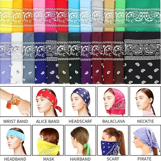 Pañoletas Bufanda Pañuelos Bandana, Damas Caballeros X3uds