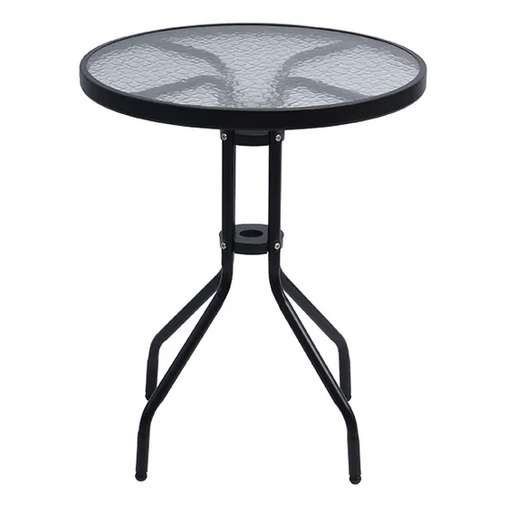 Mesa Redonda Exterior Vidrio Jardín Terraza 60cm