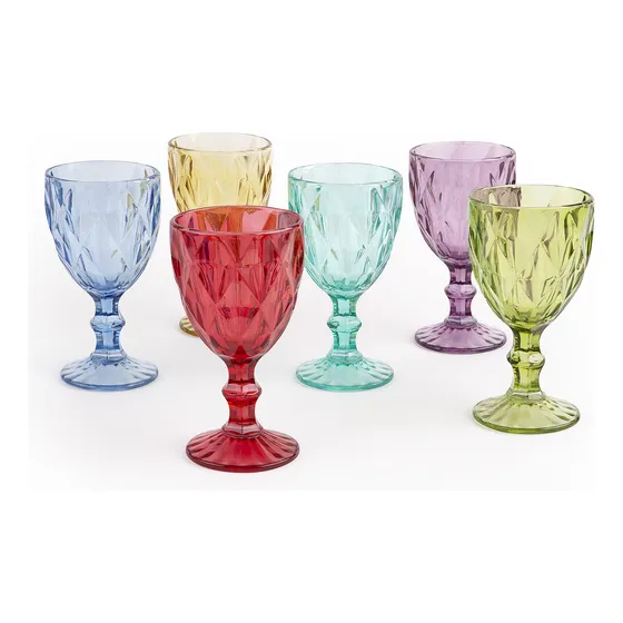 Copas De Vino/jugo Colores Variados