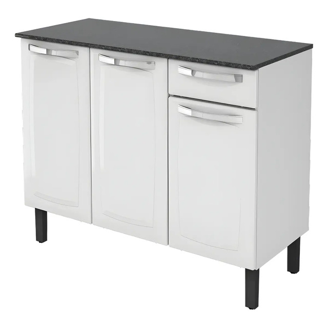 Balcão De Cozinha Itatiaia Aço 3 Portas 1 Gaveta Com Tampo Rose Branco Neve Balcão De Cozinha Itatiaia Aço 3 Portas 1 Gaveta Com Tampo Rose Branco Neve