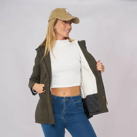 Customs Ba Camperas Mujer Parka Corderito Campera Invierno B