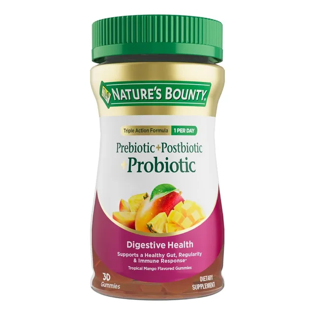 Prebiótico + Postbiótico Nature's Bounty 30 Gomitas Sin Sabor