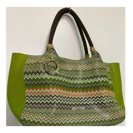 Biglidue Original Cartera Cuero Modelo Panarea Con Cierre