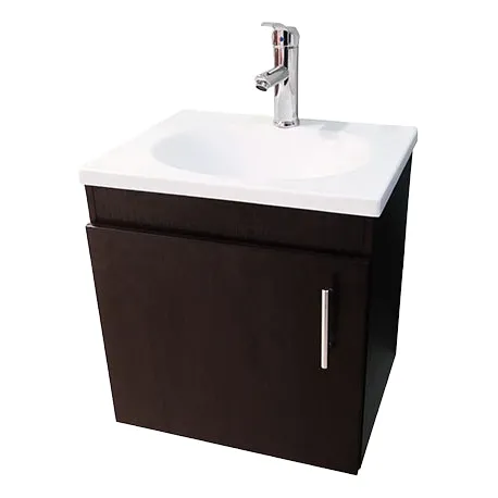 Mueble Baño Lavabo Básico 1 Puerta Marrón Oscuro Marrón Oscuro