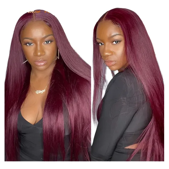 Aplique Tic Tac Cabelo Bio Orgânico Vermelho Marsala 65cm