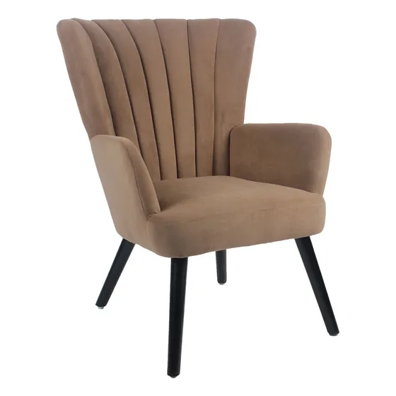Sillón Individual Top Living Sofa Elegante Tapizado Velvet Terciopelo Ideal Para Sala Color Marrón