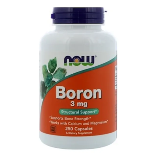 Quelato de boro 3 mg 250 cápsulas Now Foods Imported USA