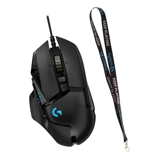 Logitech G Mouse Con Cable G502 Hero Negro + Lanyard
