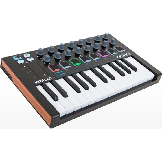 Teclado Controlador Midi Arturia Minilab Mk2 Black Usb Preto