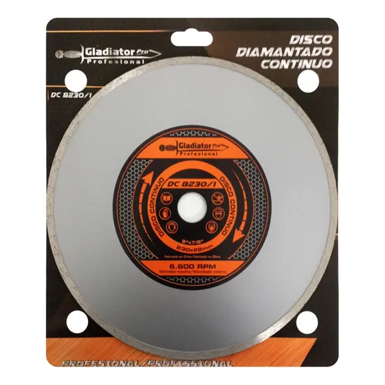 Disco Diamantado Continuo 230 Mm X5 Gladiador Pro Ferreplus