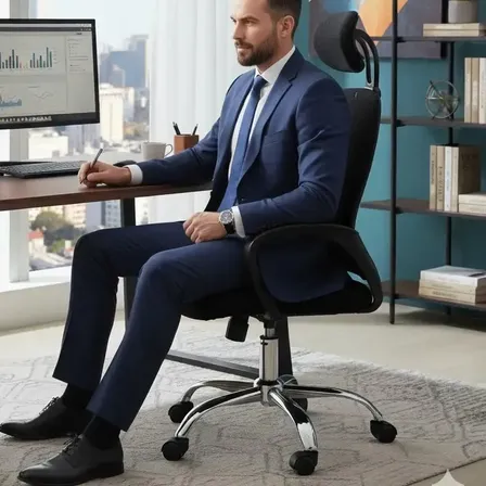 Cadeira Presidente Tela Mesh Super Confort LY-2029