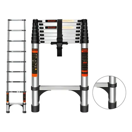 Escada Telescopica Multifuncional 3,5m Inox Prata Cinza