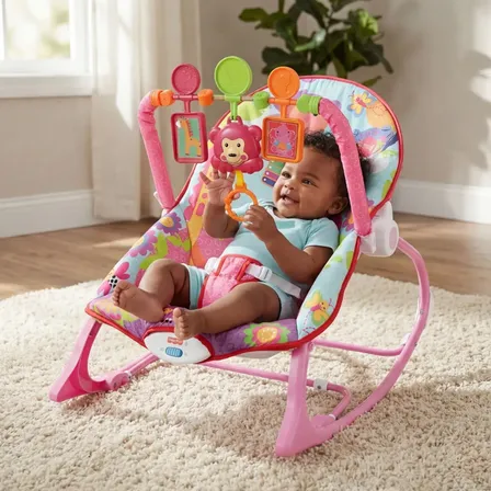 Cadeira De Descanso Elétrica Musical Maxi Baby Até 18kg Rosa