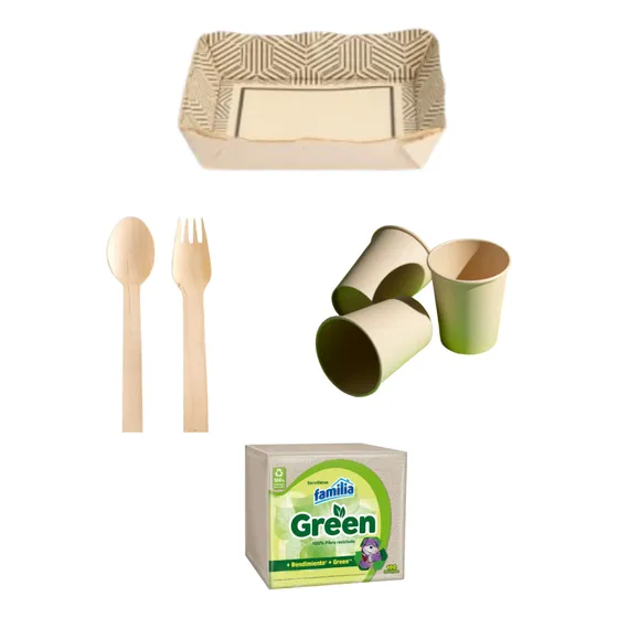 Kits Desechables Biodegradables - Fiestas - Eventos - Platos