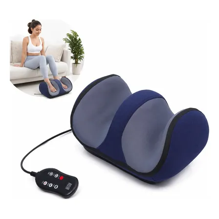 Massageador De Pés Elétrico Portátil Bivolt Com Controle 110-220v Azul
