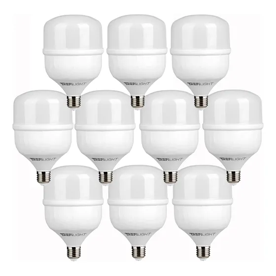 Pack X 10 Lampara Led Galponera 30w E27 Luz Fria Trefilight