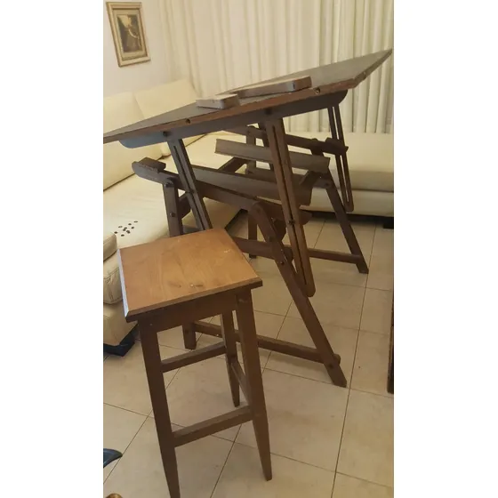 Tablero Madera Dibujo Técnico Arquitecto Planos Atril Banco
