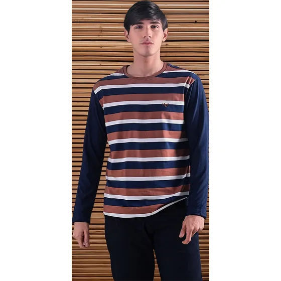 Remera Howard Manga Larga Rayada Hombre