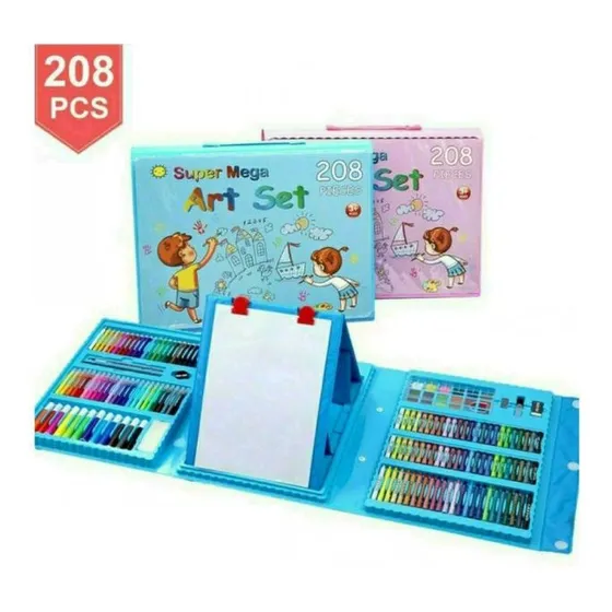 Set De Arte 208 Piezas Marcadores Colores Crayones + Maleta