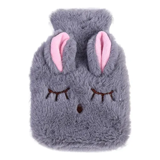 Bolsa De Agua Caliente Peluche Diseño De  Animales Kawaii  Gris
