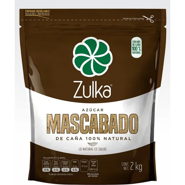 Azucar Mascabado Con Miel De Caña 100% Natural 2 Kg Zulka