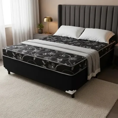 Cama Box Casal Conjugado Ortopédico 138x188 Cor Preto