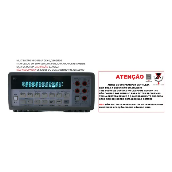 Multimetro Hp 34401a 6 1/2 Digitos  (agilent Fluke Keysight)