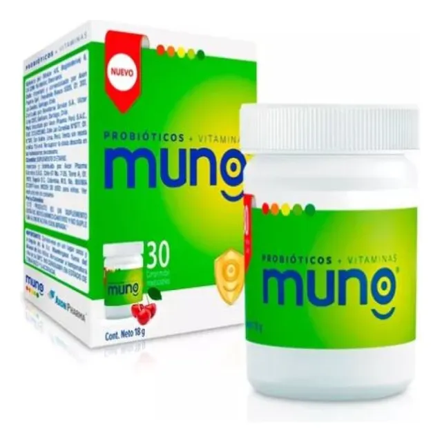 Muno Probióticos Y Vitaminas En Comprimidos Masticables X 30