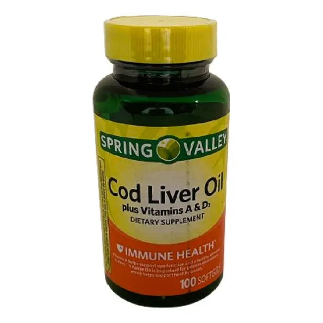 Cod Liver Oil  A & D100 Softgels Spring Valley
