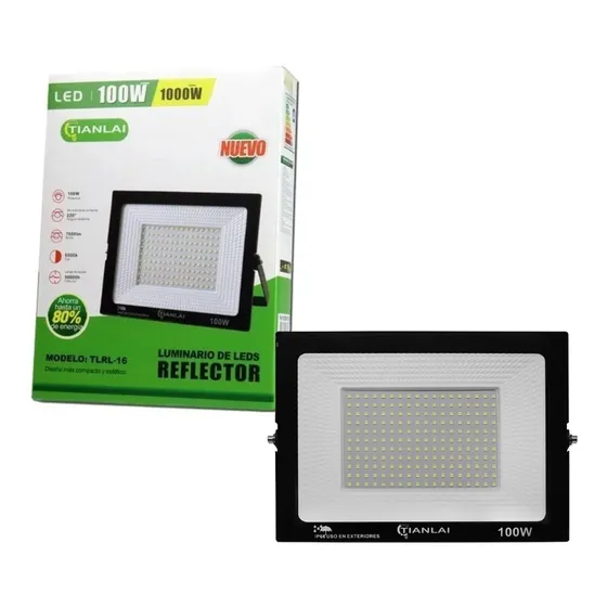 Reflector Led 100w 1000w Watts Alto Brillo Y Potencia Ip65 Color de la carcasa Negro Color de la luz Blanco frío